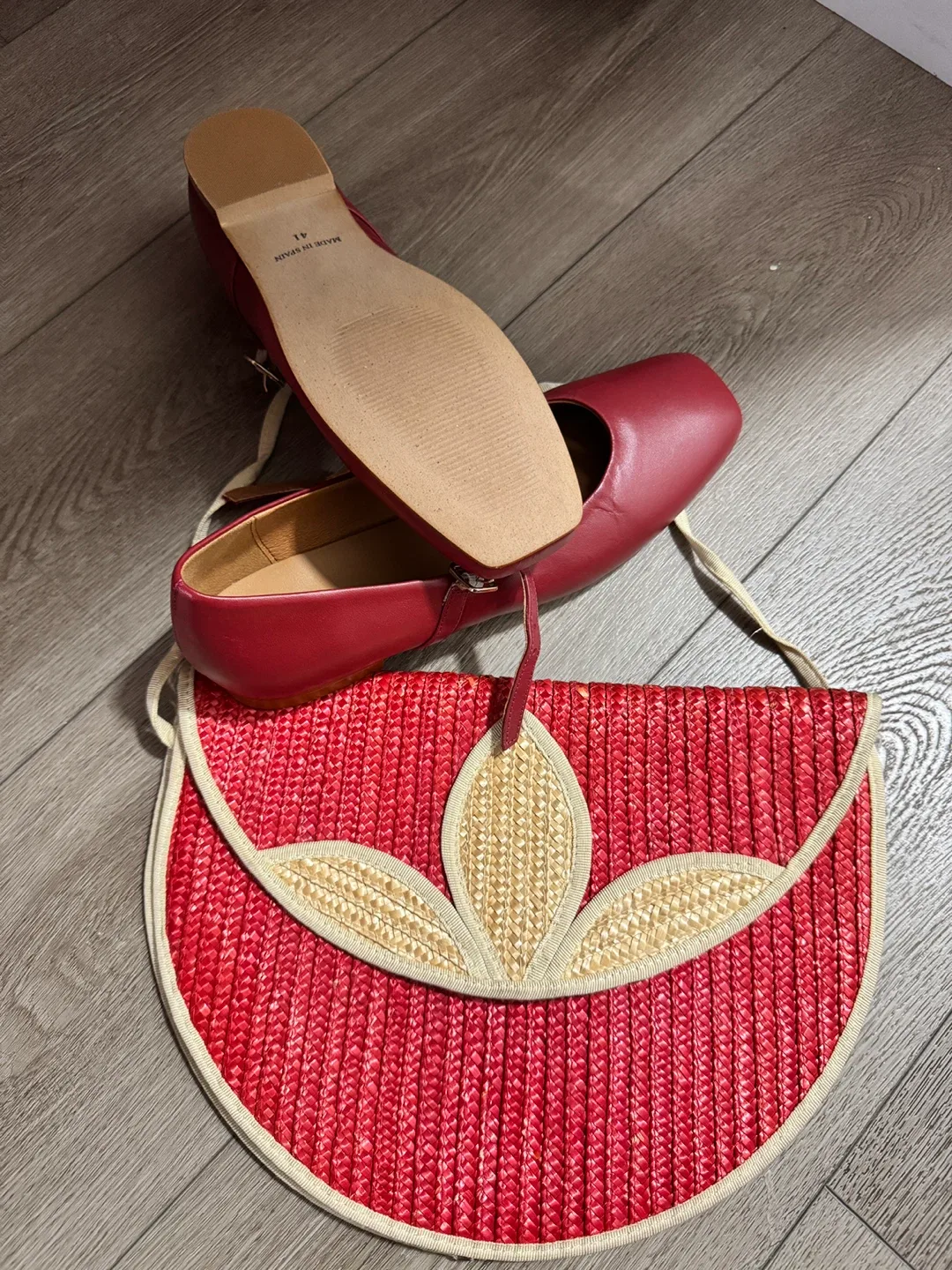 Simons Red Ballet Flats, Size 41 thumbnail