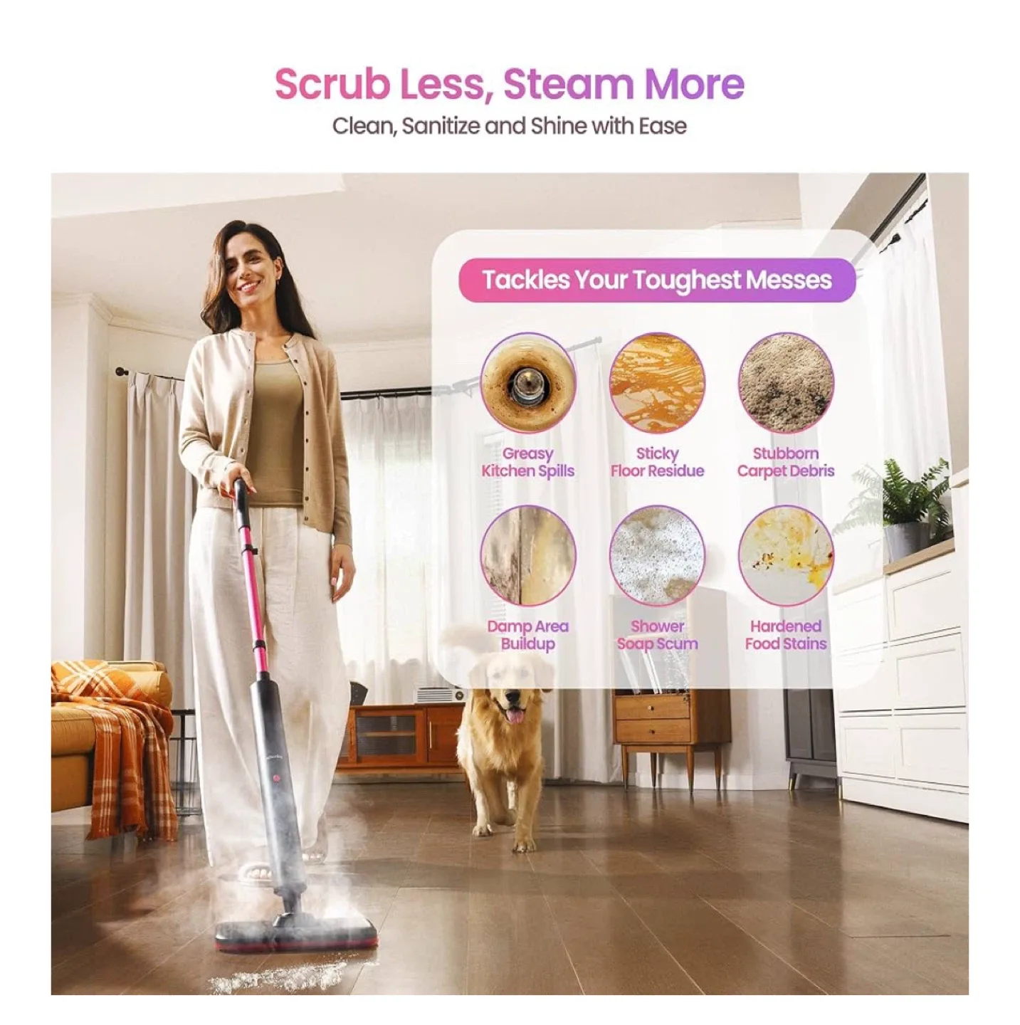 Schenley  Floor & Carpet 2-in-1 Steam Mop image indicator(2)