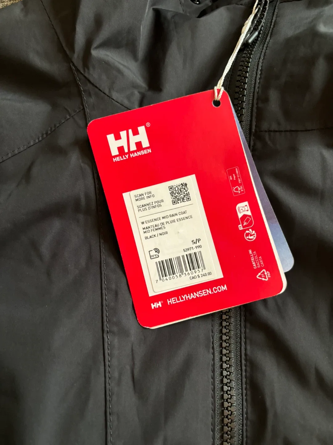 New Helly Hansen W Essence Mid Rain Coat - S thumbnail