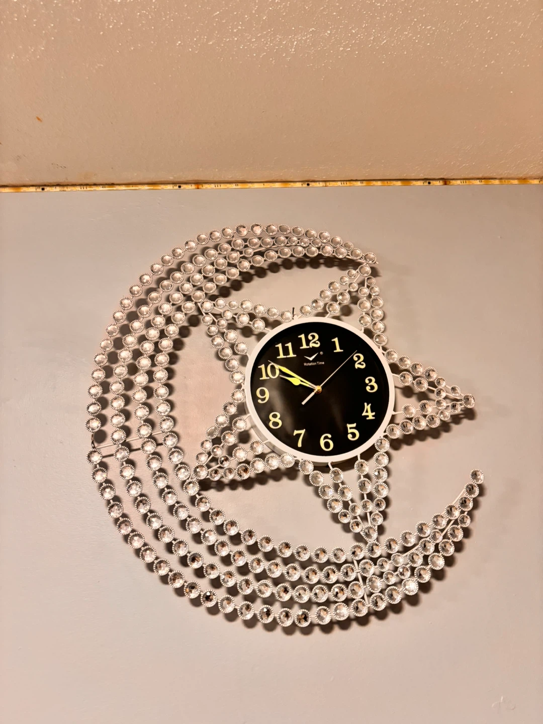 Crystal Moon & Star Wall Clock