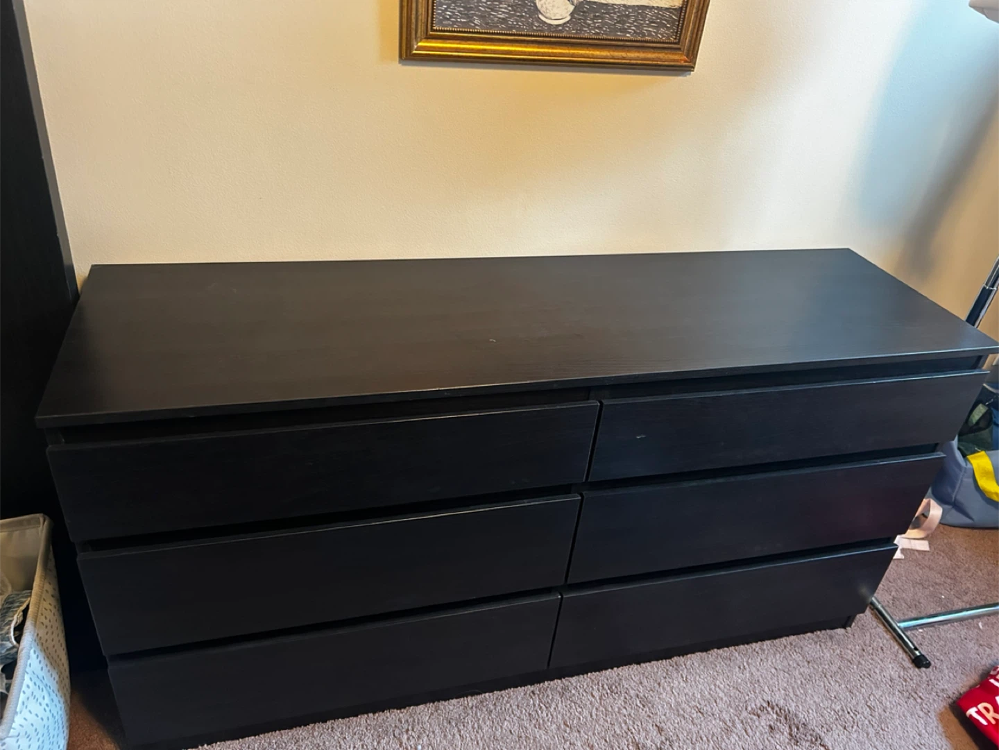 Ikea Malm Black-Brown 6-Drawer Dresser
