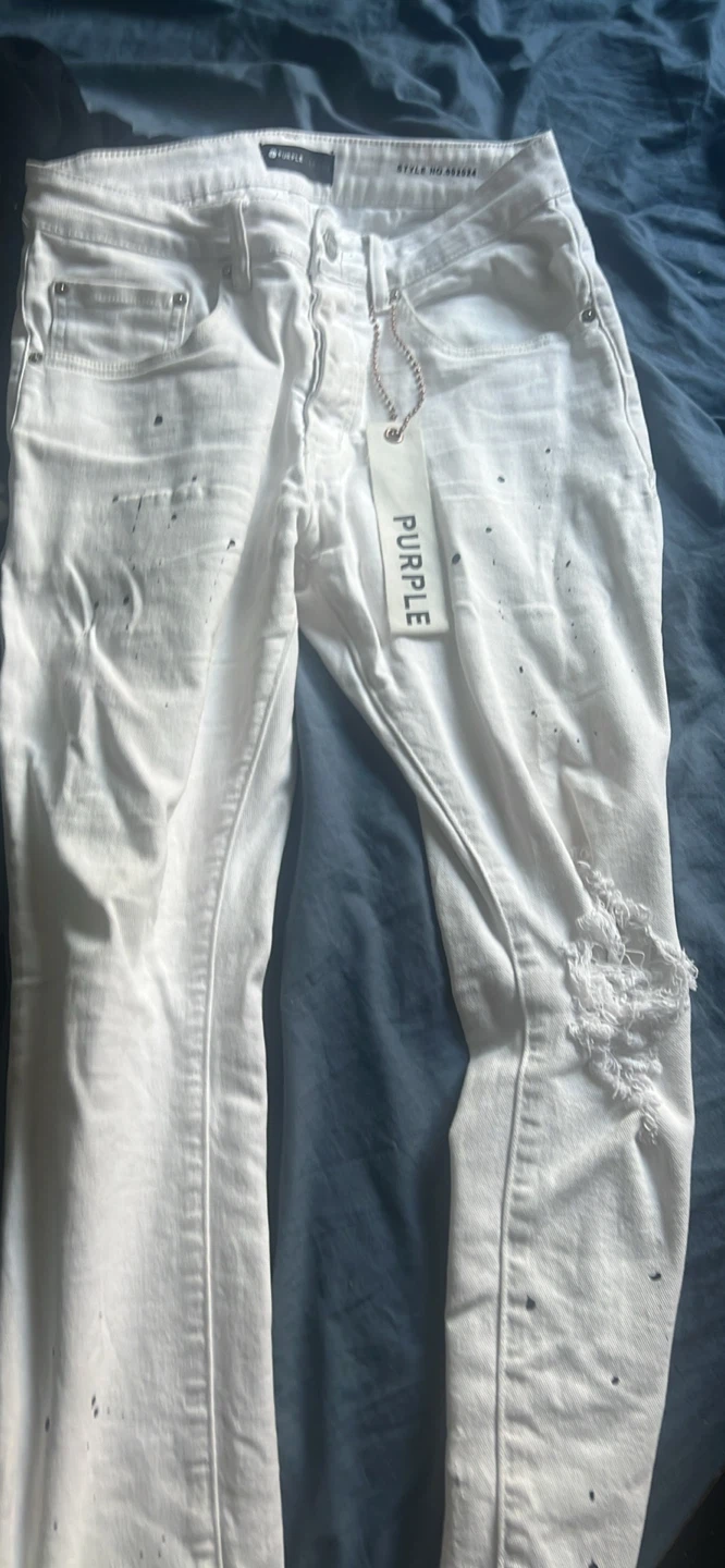 Purple Brand White Jeans