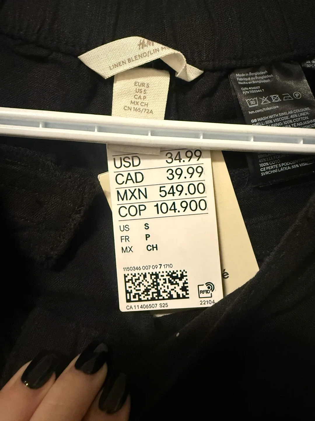 H&M Linen Blend Black Pants - Size Small image indicator(2)