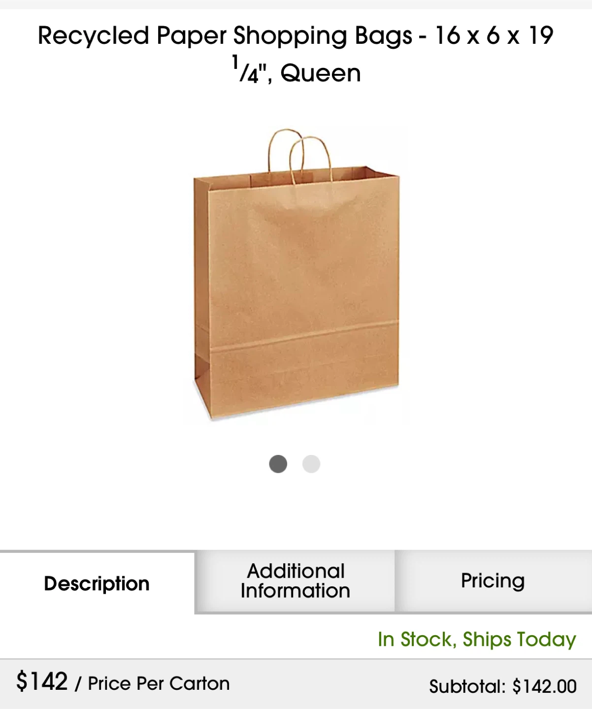 Large Paper Bags 200x - 16 x 6 x 19 1/4"