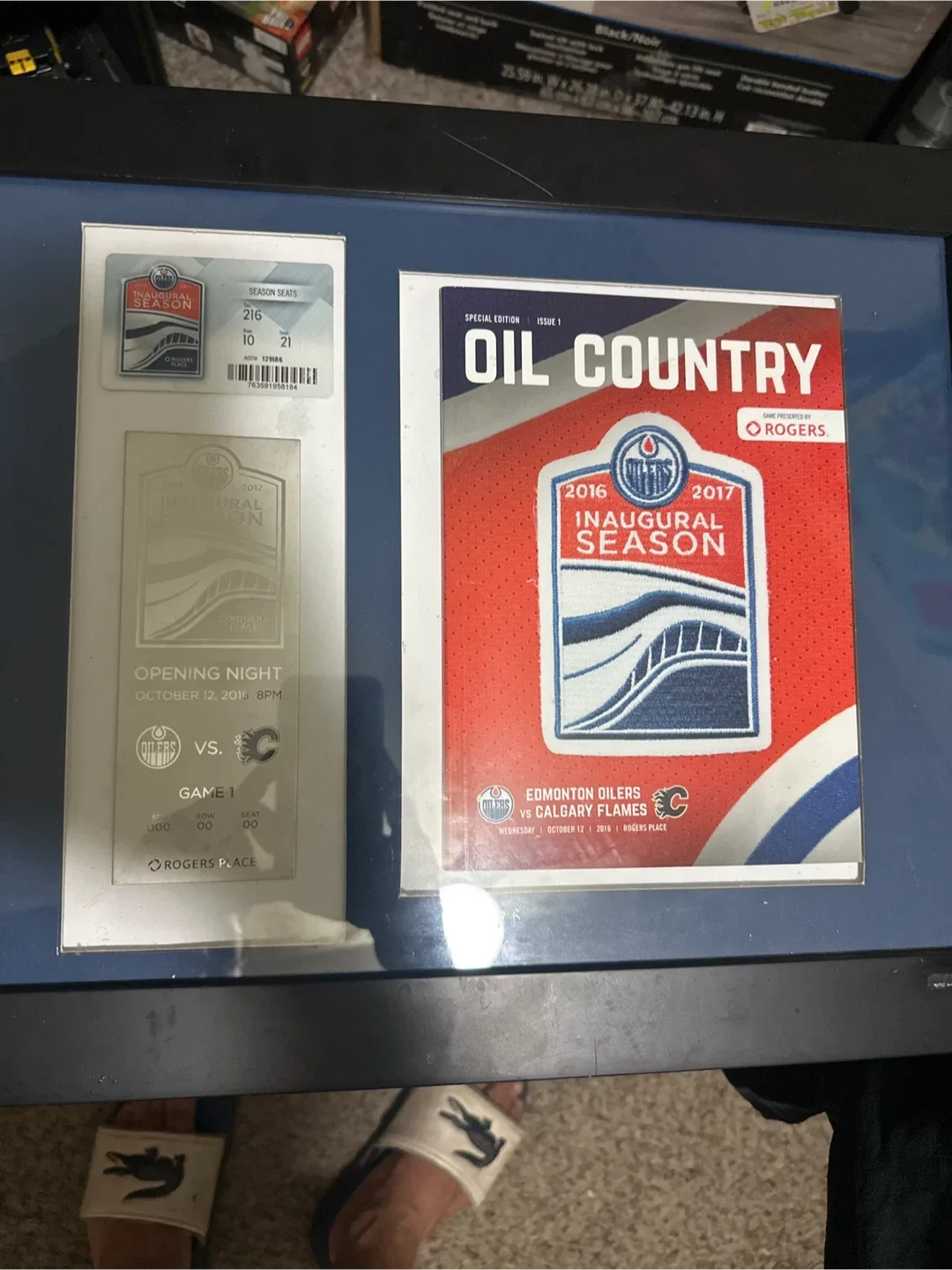 Framed Edmonton Oilers Inaugural Season Collectible image indicator(2)