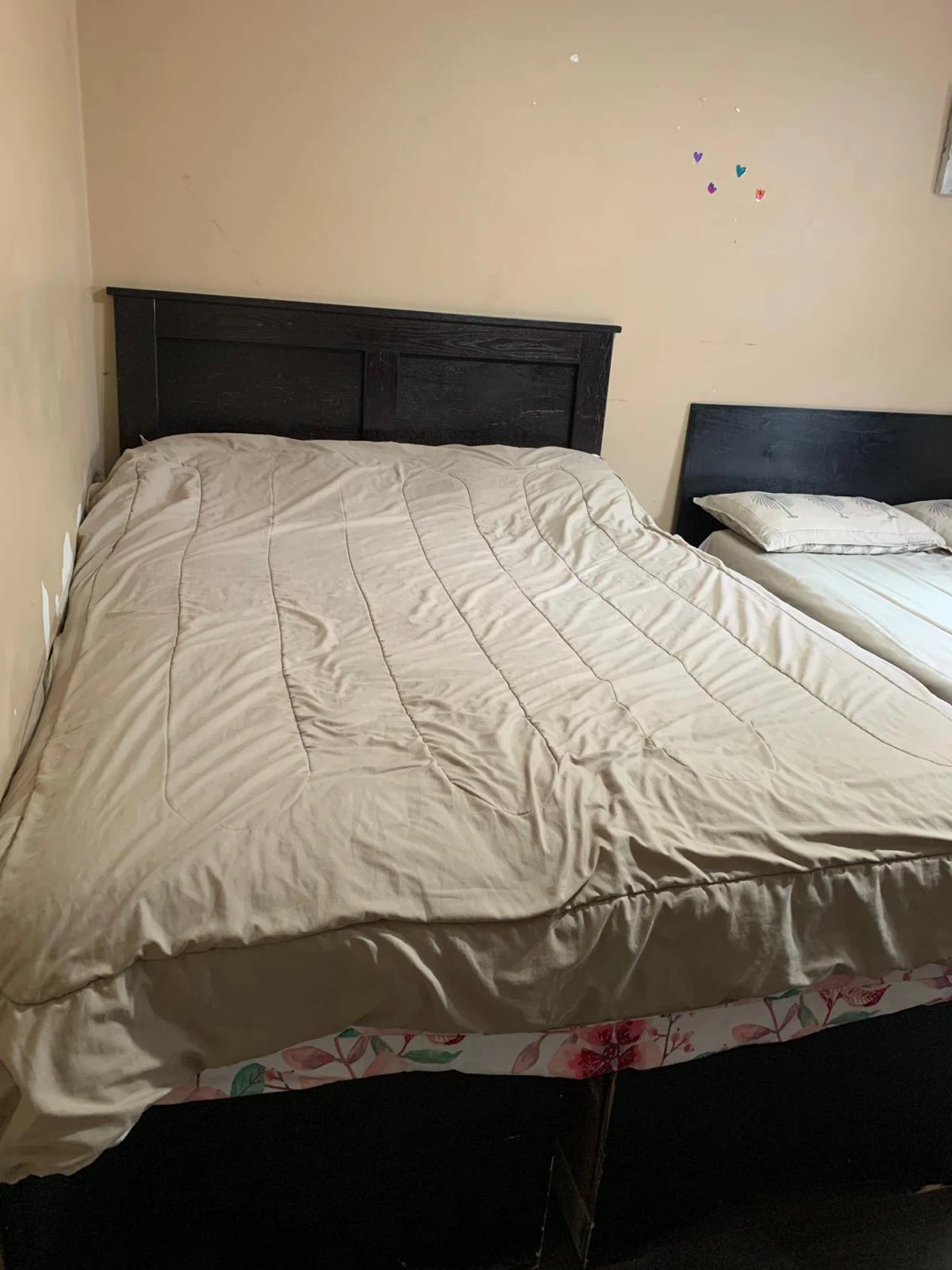Dark Wood Queen and DoubleSize Bed