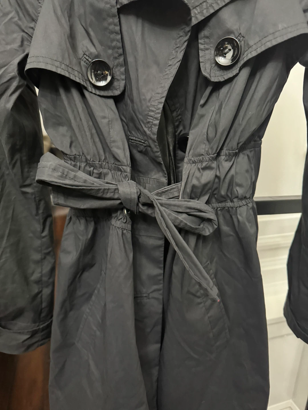 Bebe Black Trench Coat - Size XS - photo 2