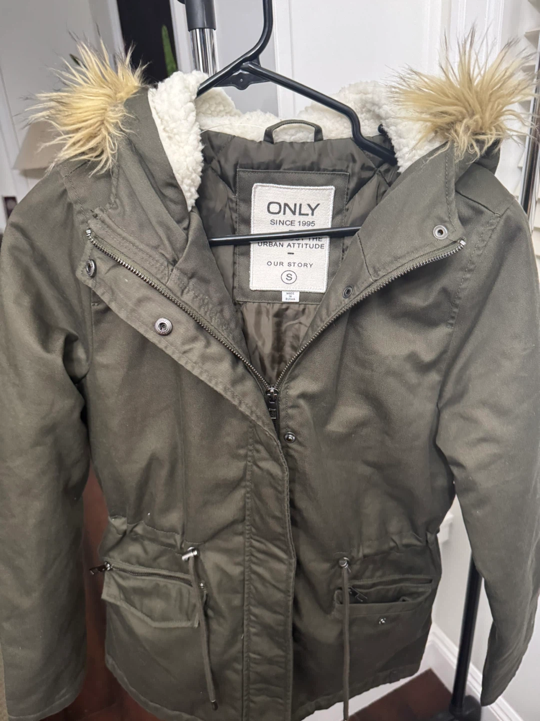 ONLY Olive Green Winter Parka - Size S