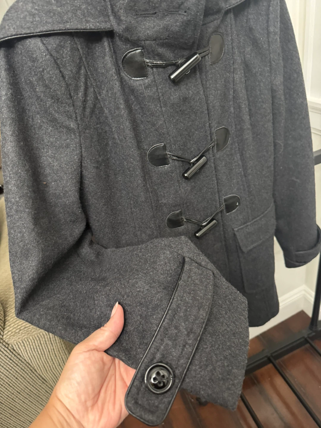 Laundry by Shelli Segal Grey Wool Duffle Coat - photo 4