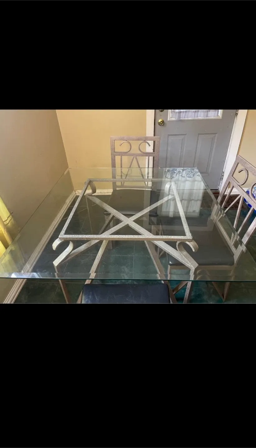 Glass Dining Table with Chairs image indicator(4)