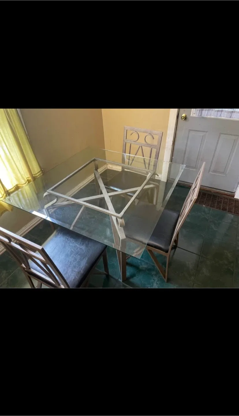 Glass Dining Table with Chairs image indicator(5)