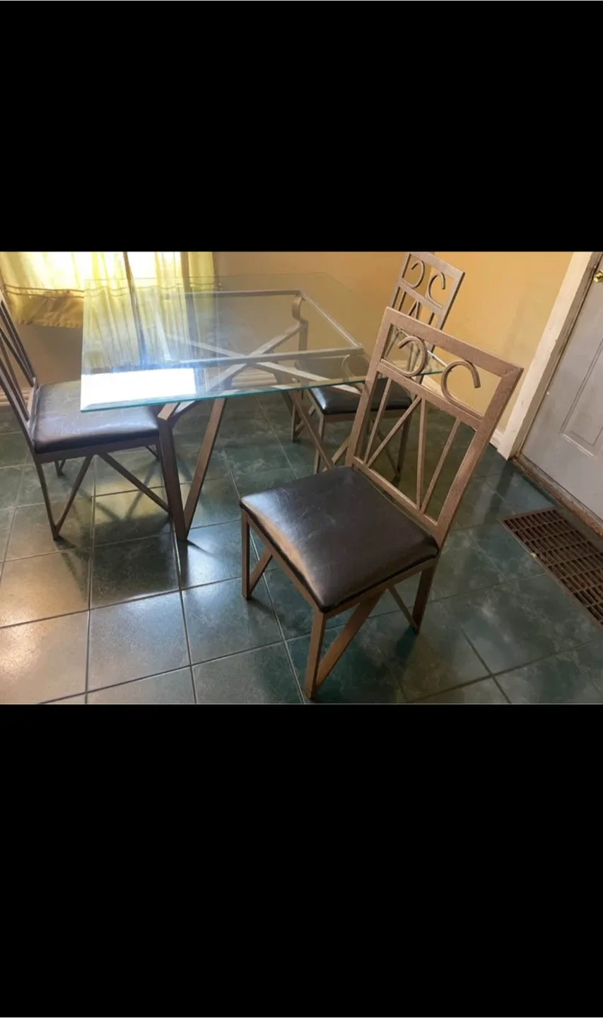 Glass Dining Table with Chairs image indicator(2)