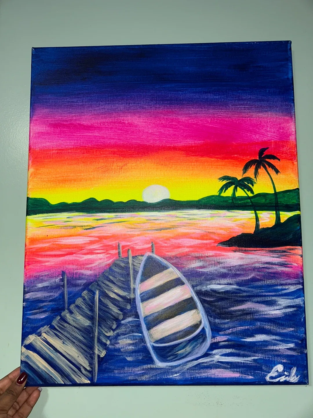 Sunset Boat Painting image indicator(2)