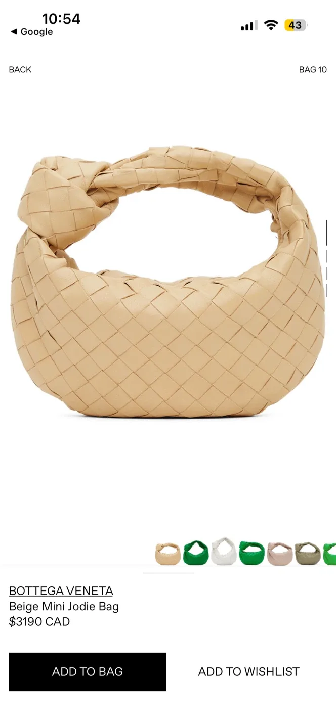 Bottega Veneta Mini Jodie Bag - Almond thumbnail
