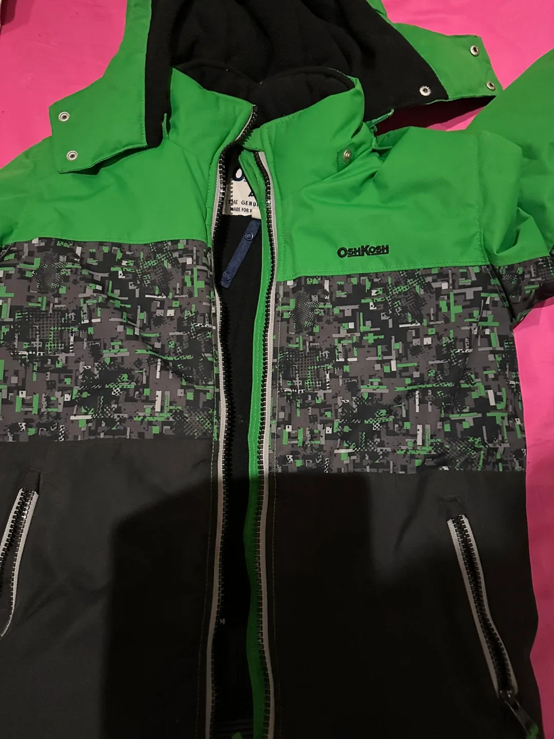 OshKosh Green & Grey Winter Jacket size 10 thumbnail