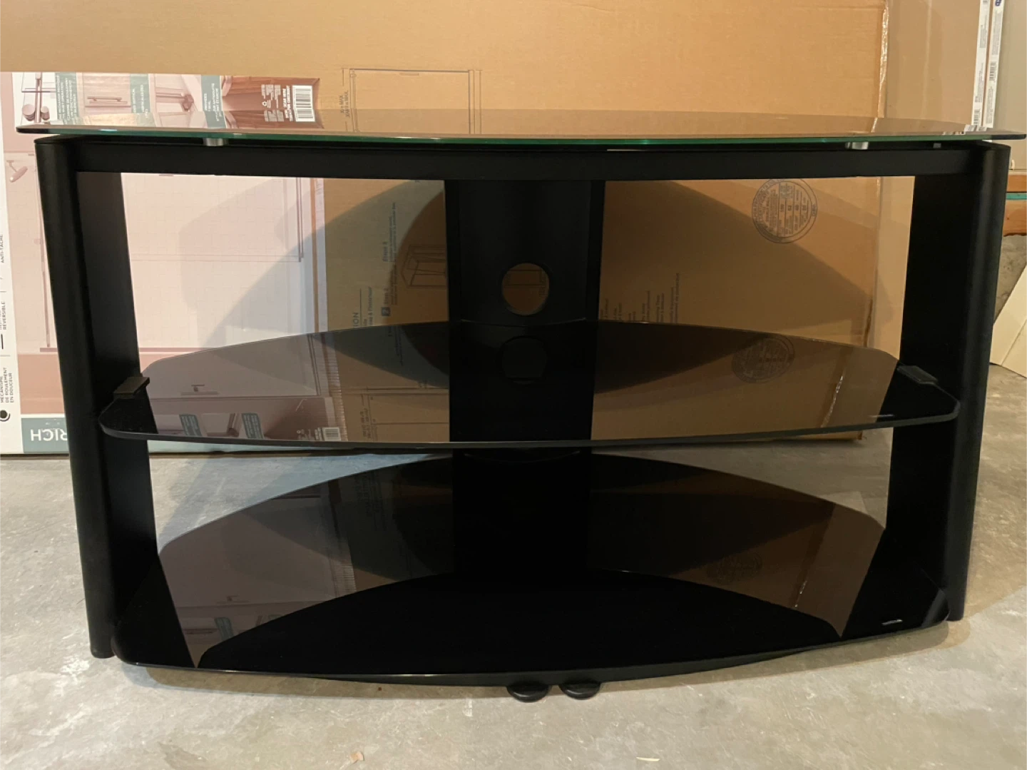 Black Glass TV Stand - photo 2
