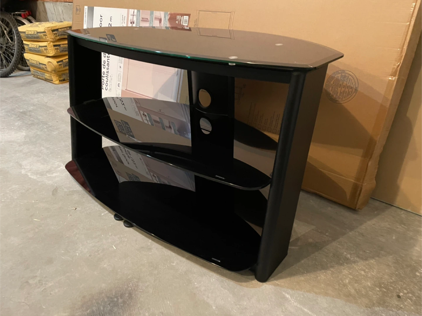 Black Glass TV Stand