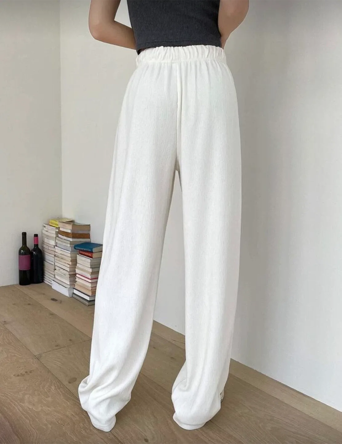 Off-White Linen Blend Wide Leg Pants image indicator(7)