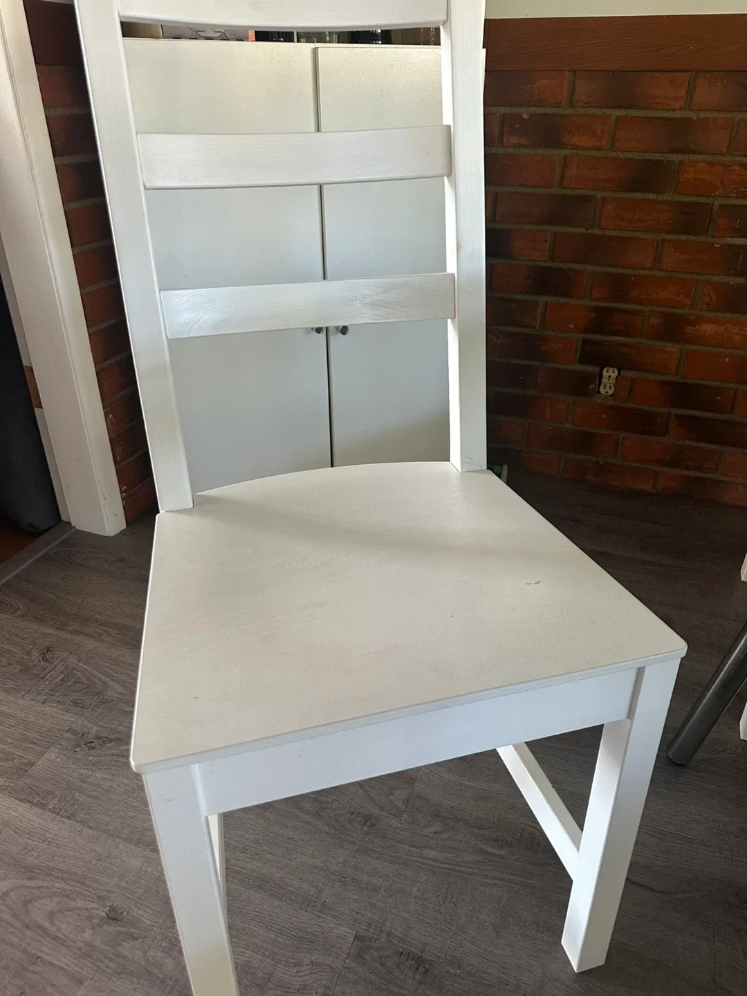 IKEA White Solid Wood Chairs and table image indicator(2)