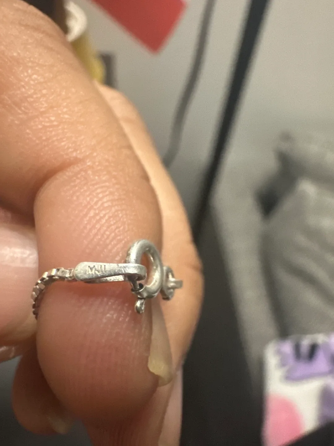 Sterling Silver Box Chain Necklace( 925 stamp) image indicator(6)