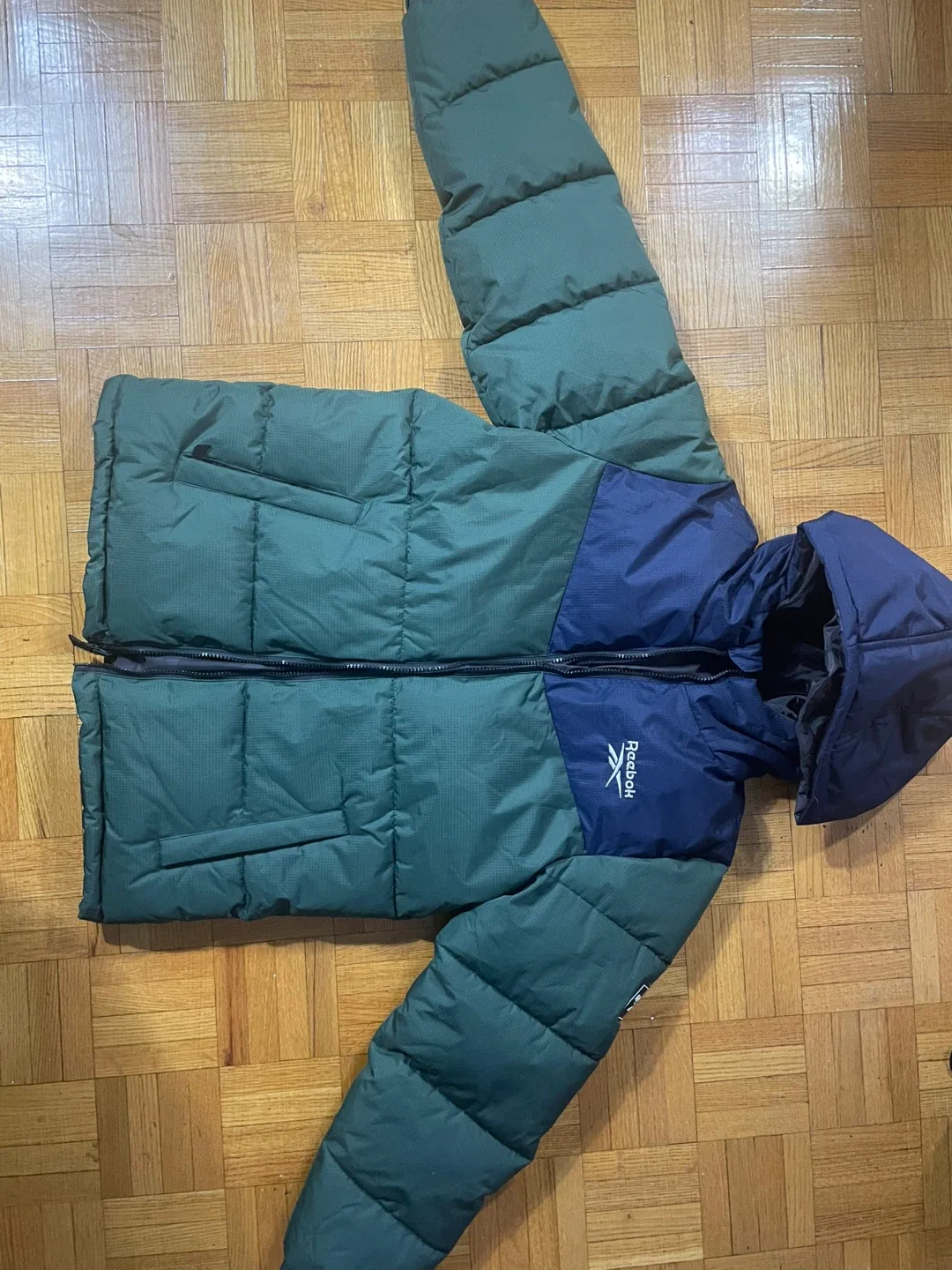 Reebok Puffer Jacket - Green & Navy blue thumbnail