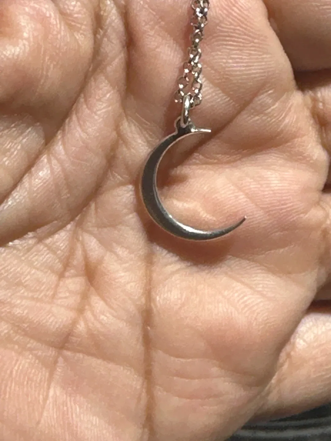 925 Silver Moon Pendant Necklace by DYADEMA image indicator(4)