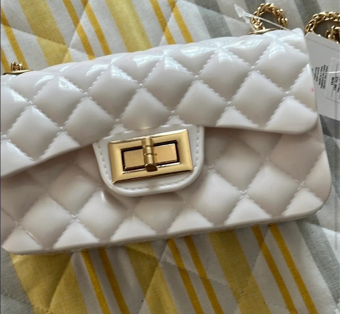 LA Express White Quilted Chain Bag - New with tags! image indicator(3)