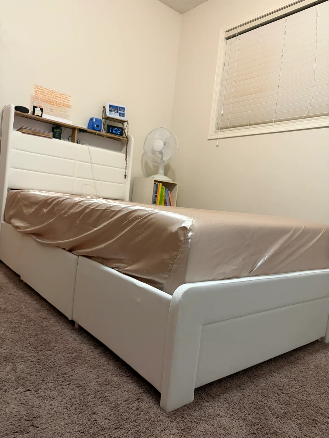 Twin White Bed Frame with Mattress - photo 4