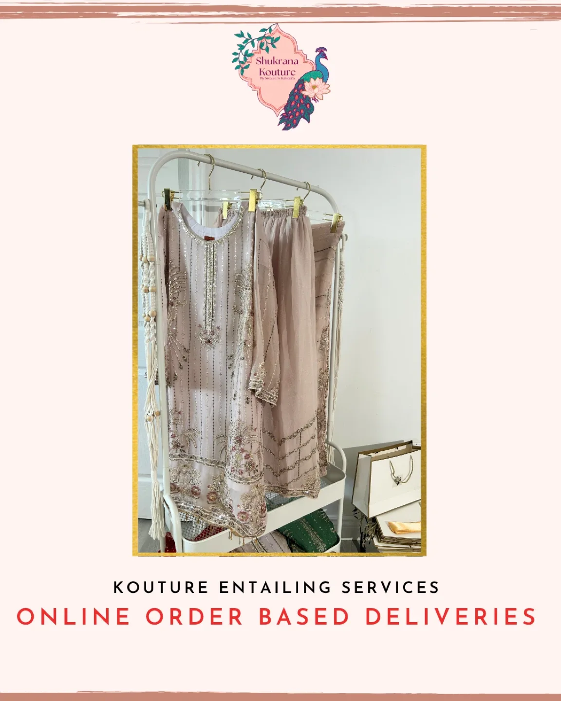 Shukrana Kouture Red Embroidered Suit image indicator(5)