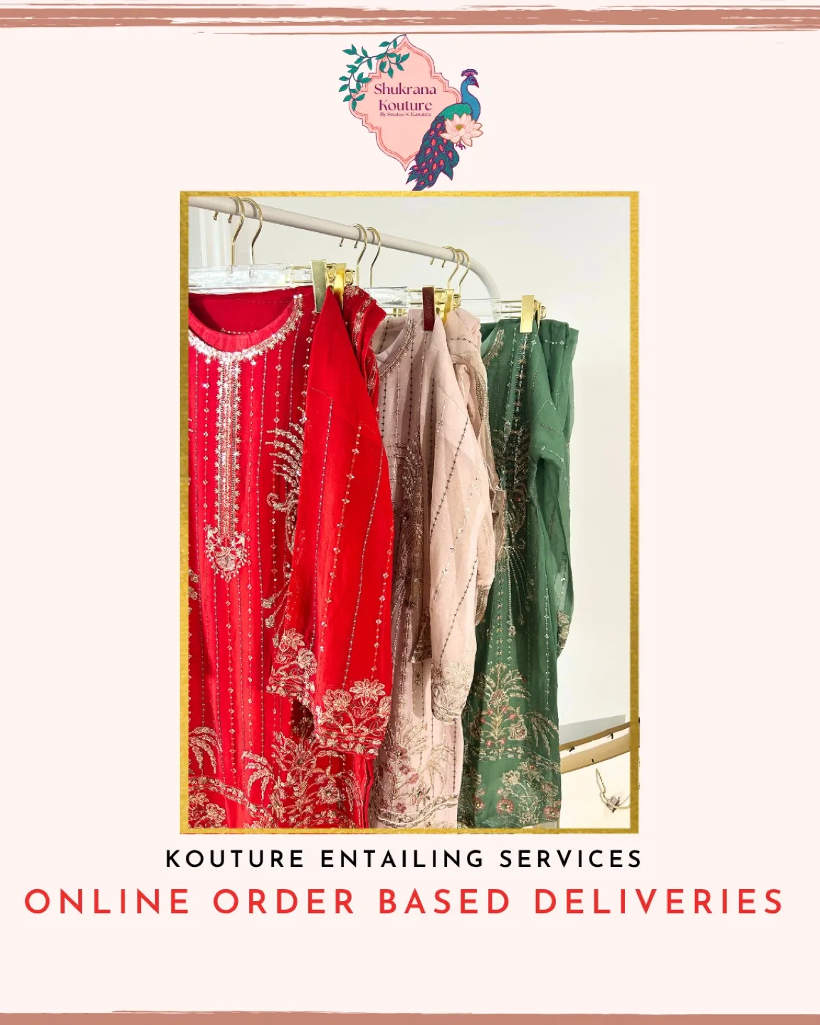 Shukrana Kouture Red Embroidered Suit image indicator(2)