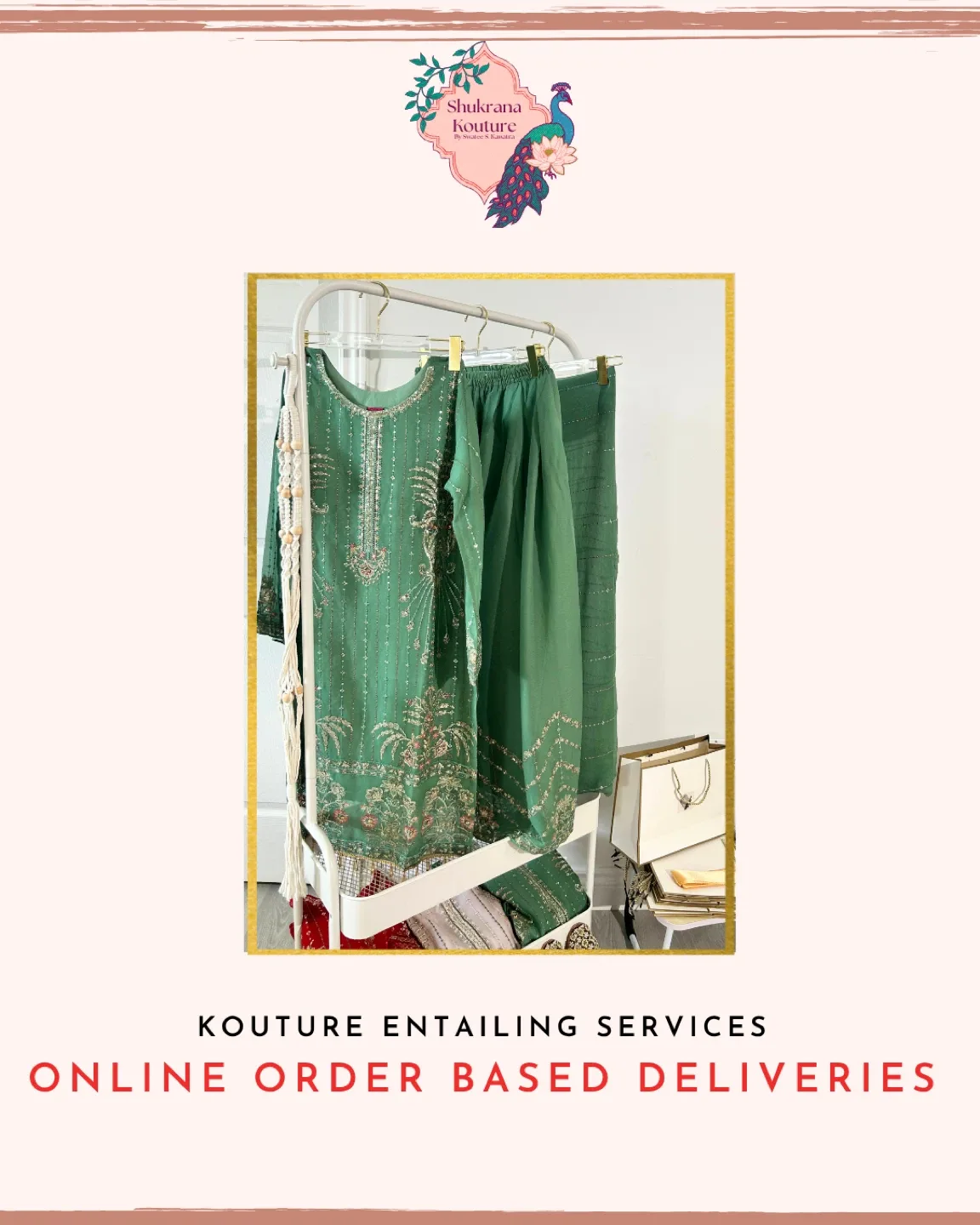 Shukrana Kouture Red Embroidered Suit image indicator(7)