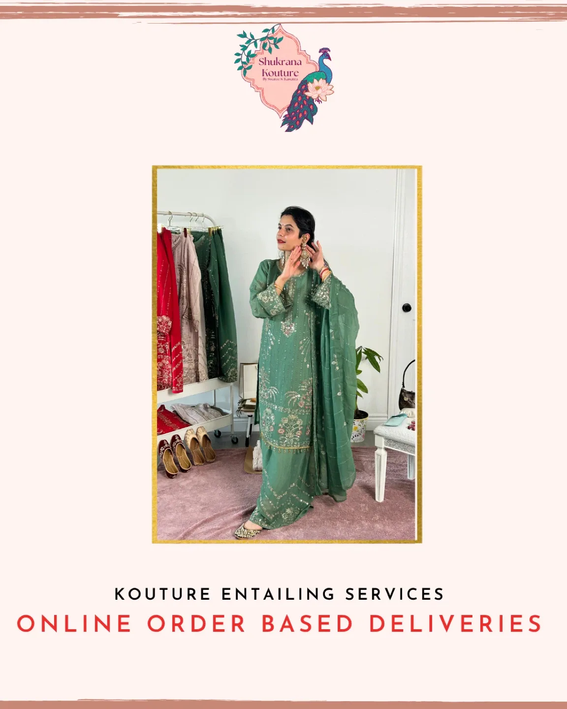 Shukrana Kouture Red Embroidered Suit image indicator(8)