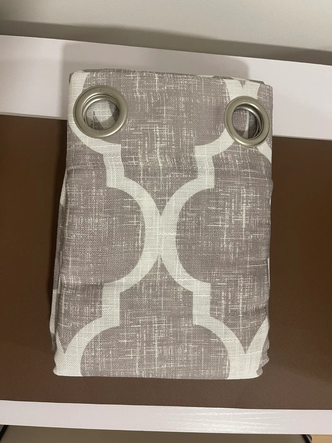 Grey & White Patterned Curtain Panel thumbnail