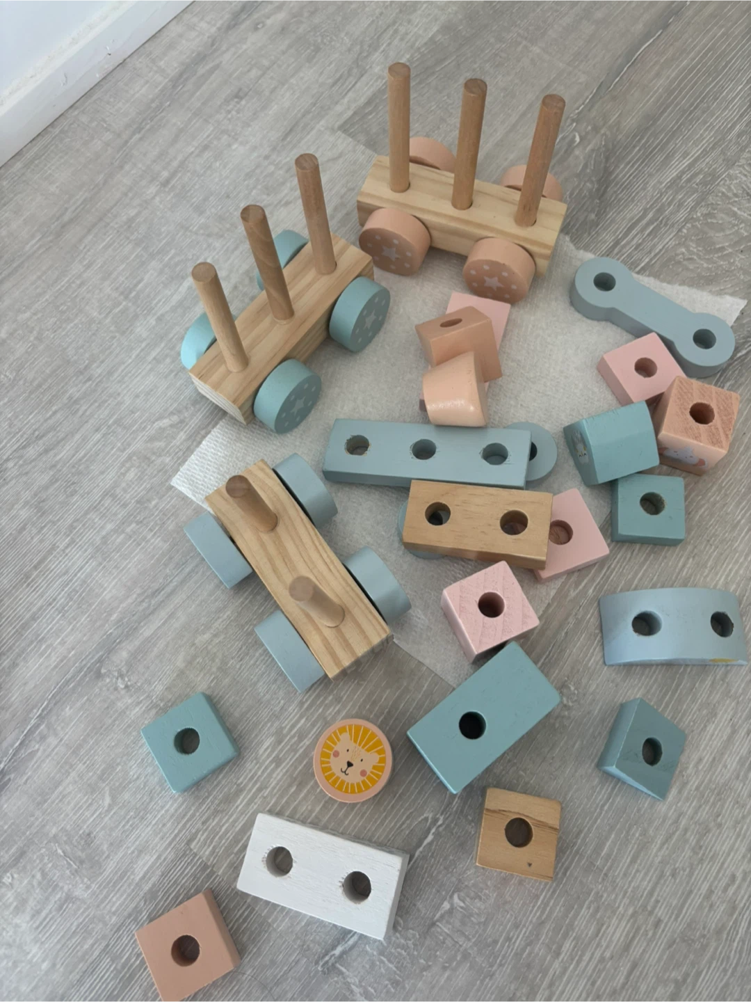 🥕Kids craft Wooden Toy Blocks - Pastel Colours
