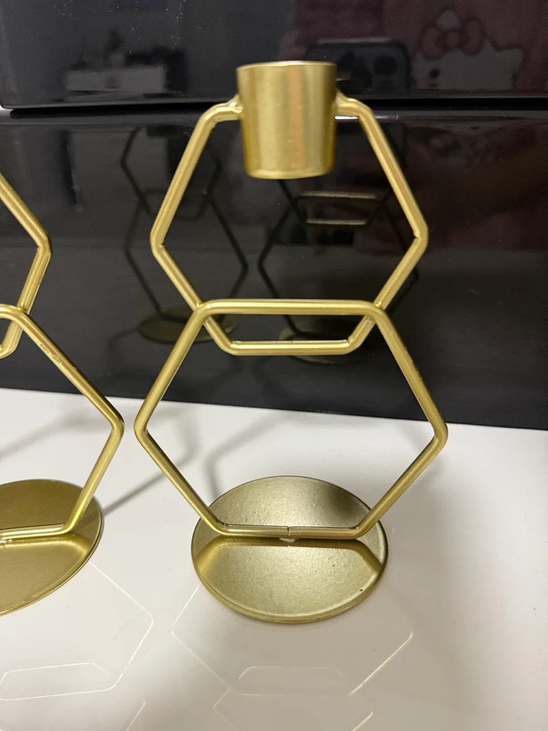 Gold Geometric Candle Holders (Set of 2) image indicator(2)