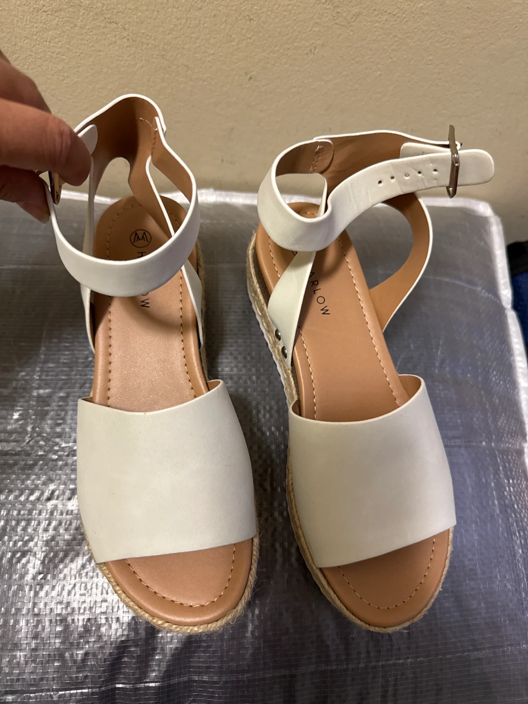 Marlow White Ankle Strap Espadrille Sandals - photo 4