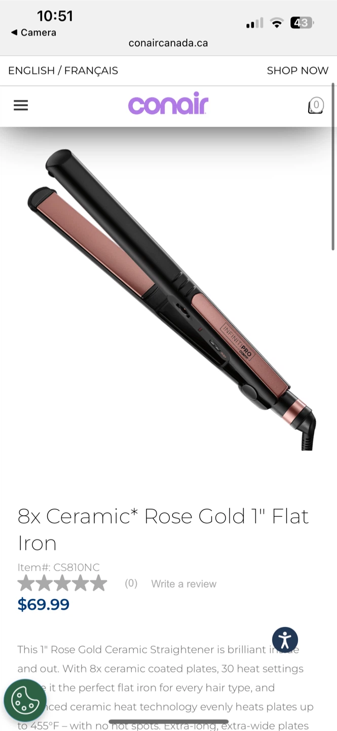 Conair Infiniti Pro Rose Gold 1" Flat Iron - NEW - photo 3