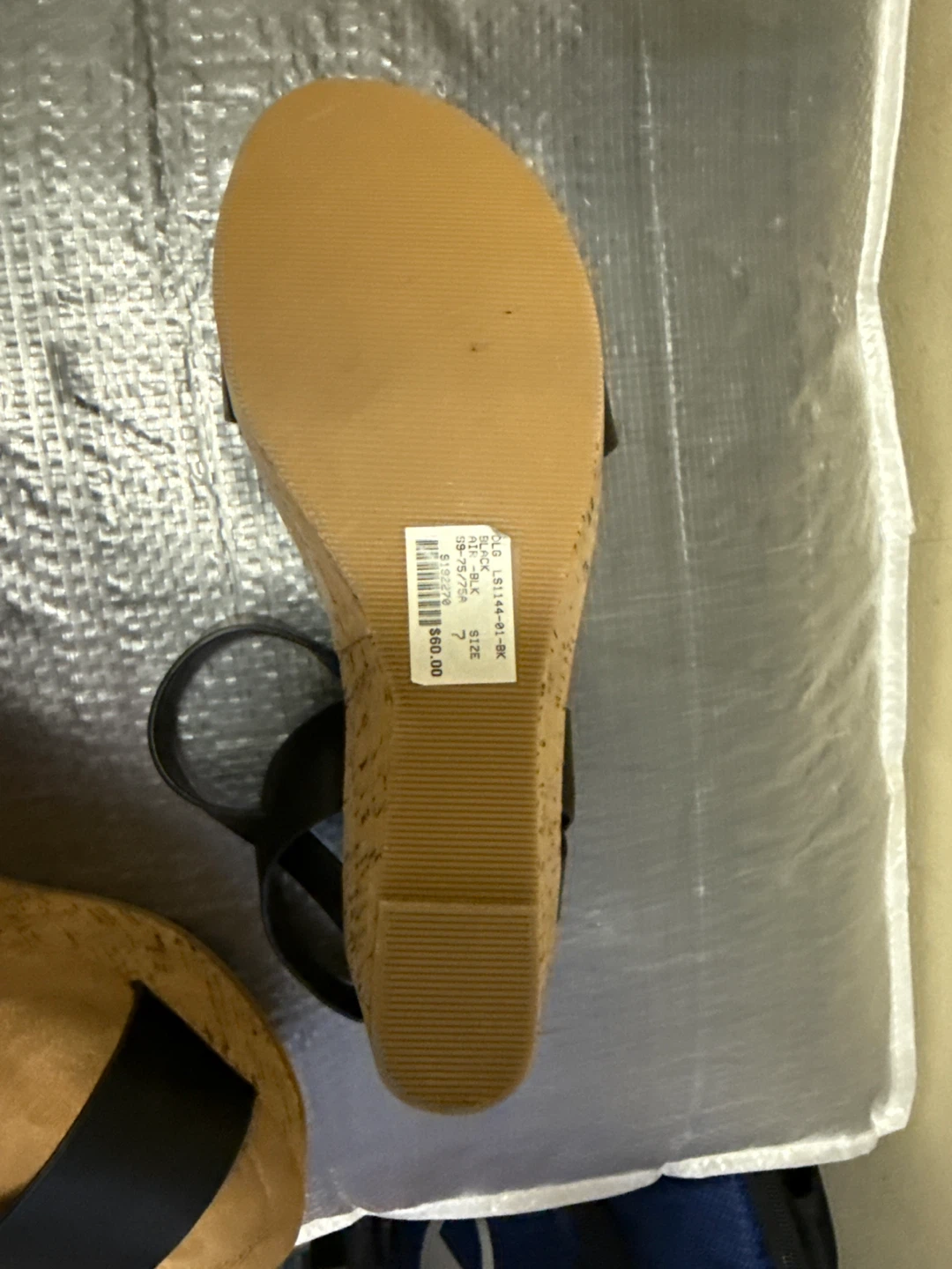 DLG Black Wedge Sandals - Size 7 - photo 4