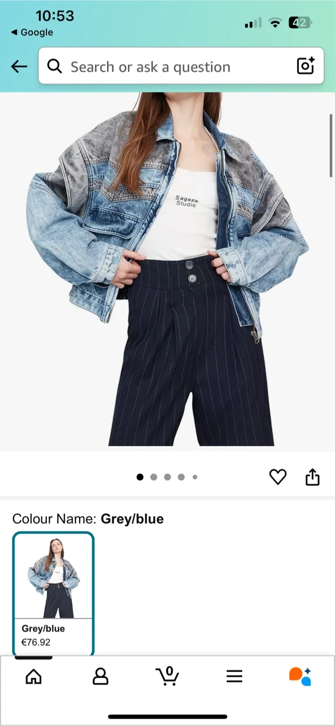 Sagaza Studio Grey/Blue Denim Jacket image indicator(3)