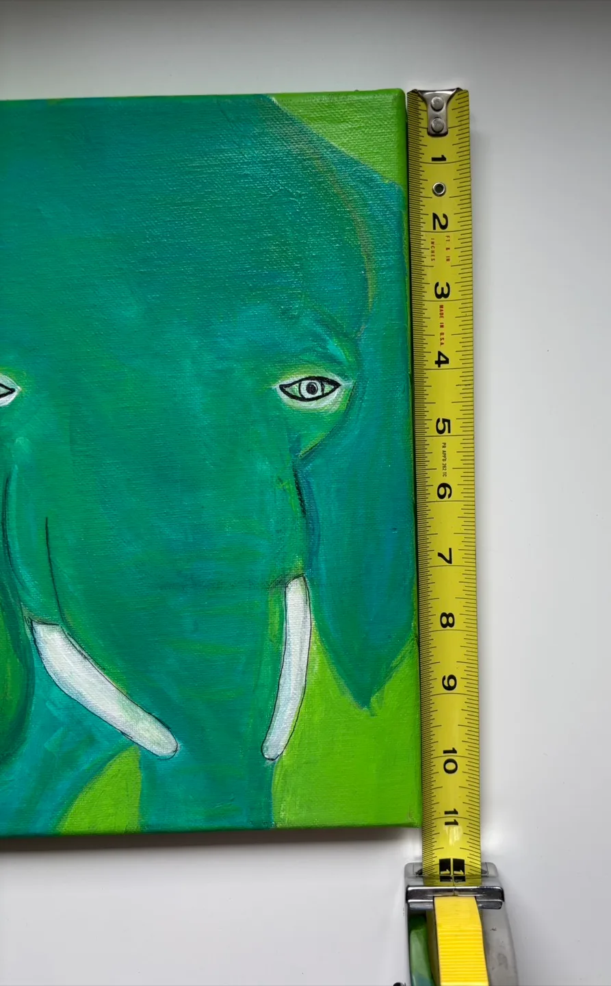 Green Elephant Painting - 14" x 11" image indicator(4)