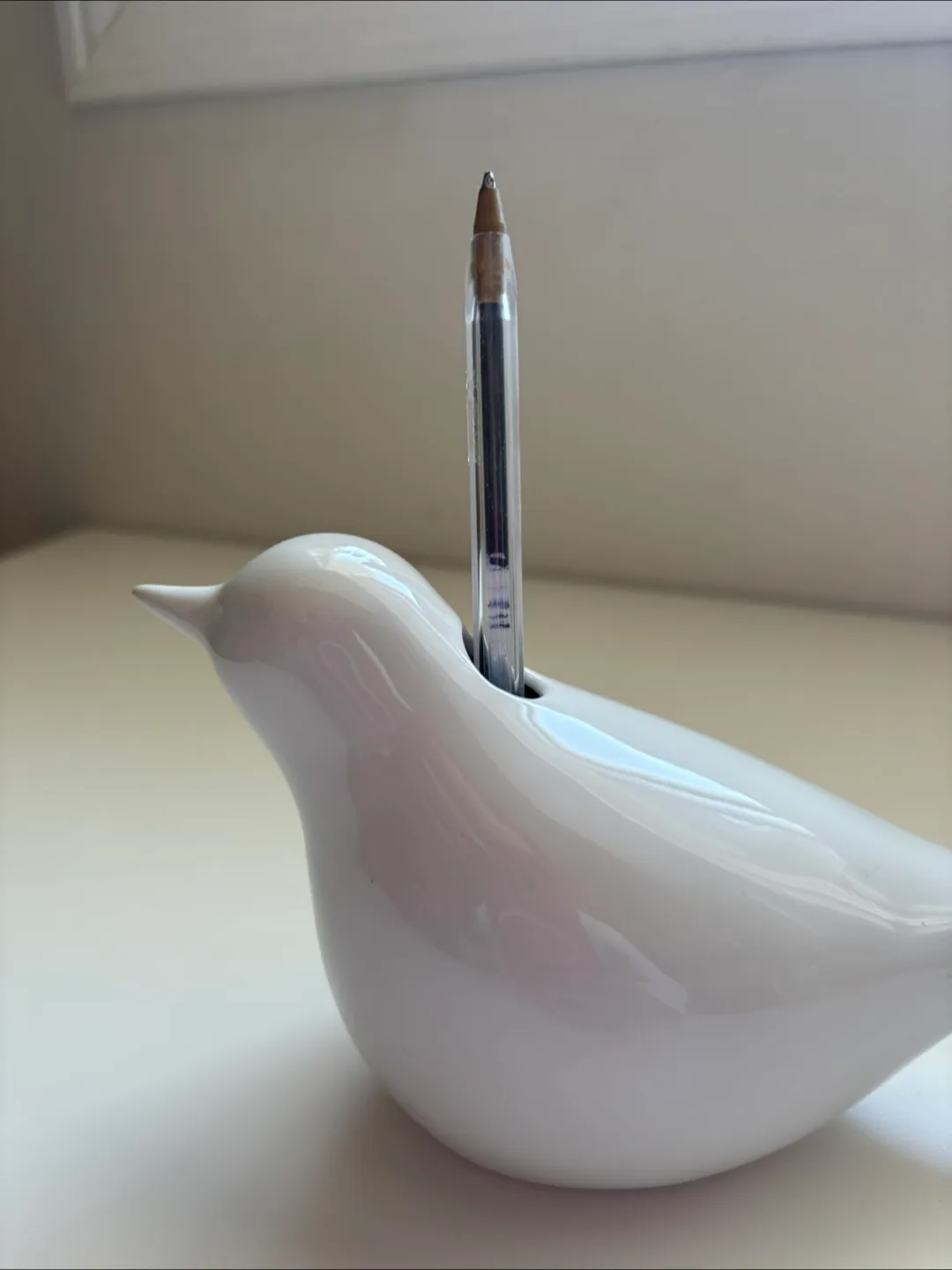 White Bird Pen Holder CERAMIC image indicator(3)