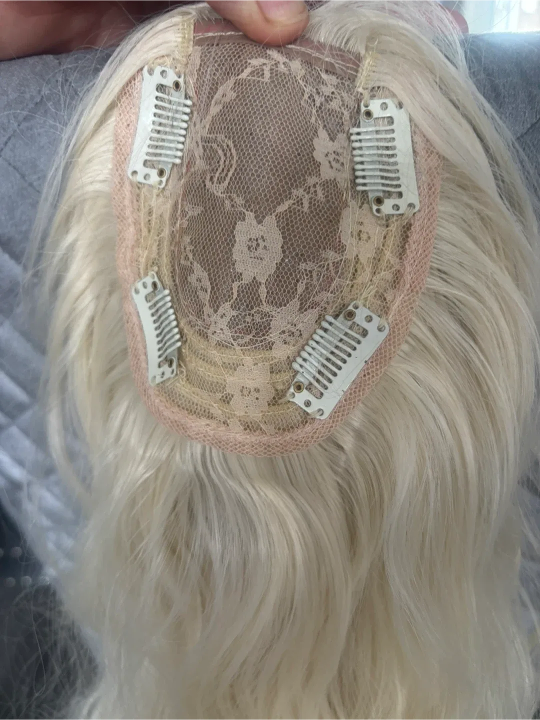 Brand new Blonde topper synthetic, and Human Hair Wig image indicator(2)