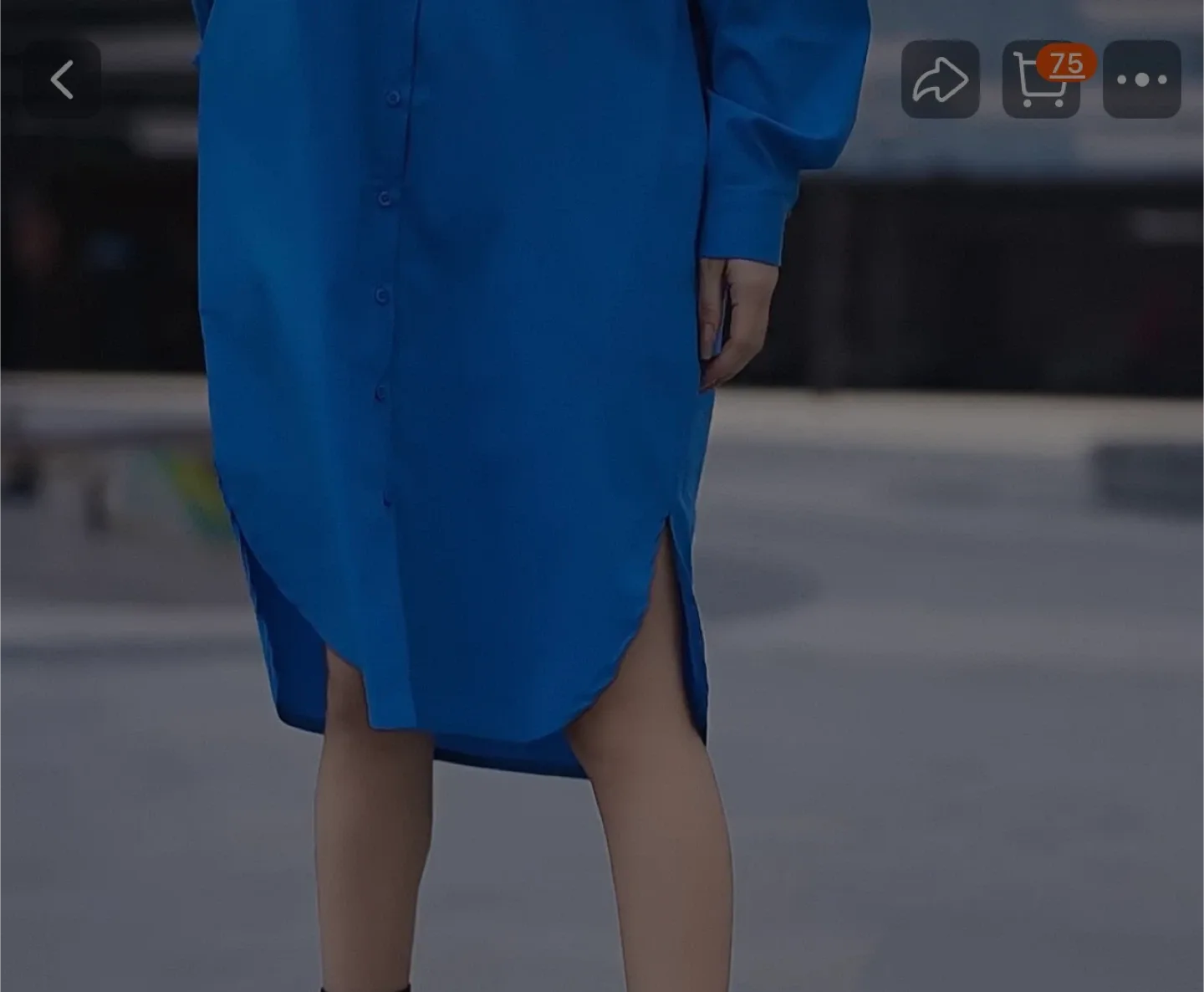 Fashion Blue Shirt Dress image indicator(3)