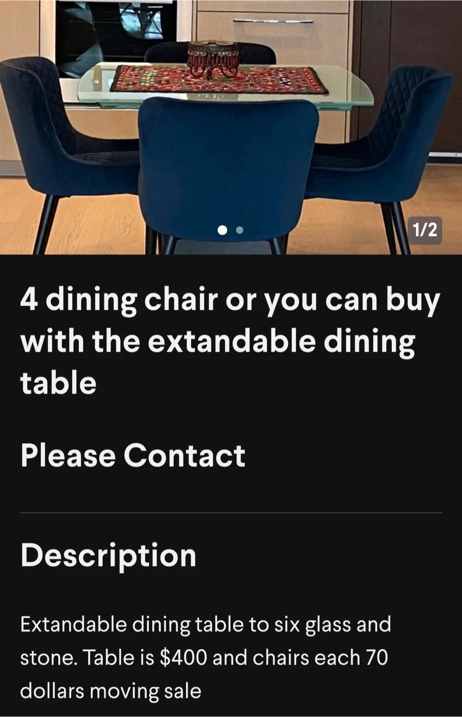 Extendable Dining Table with 4 Chairs image indicator(2)