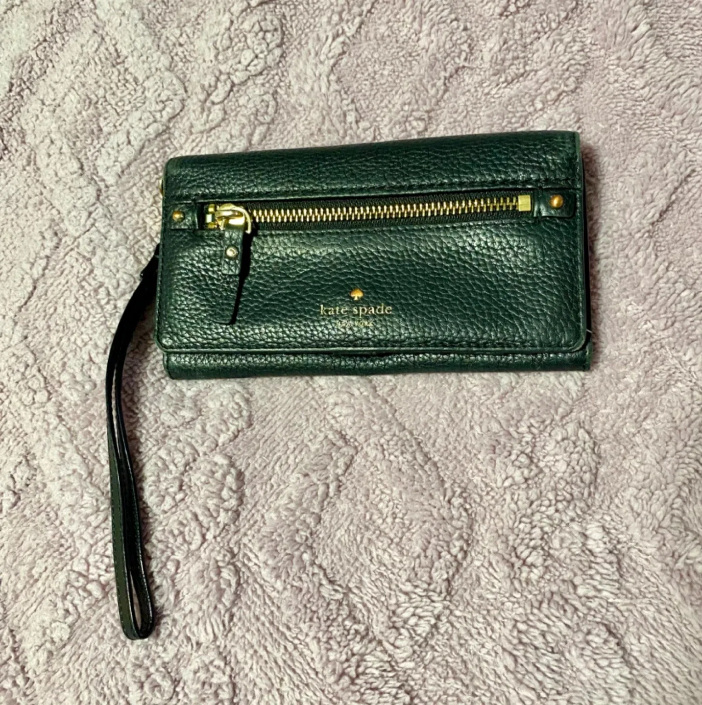 Kate Spade Cobble Hill Rae black, leather wristlet wallet thumbnail