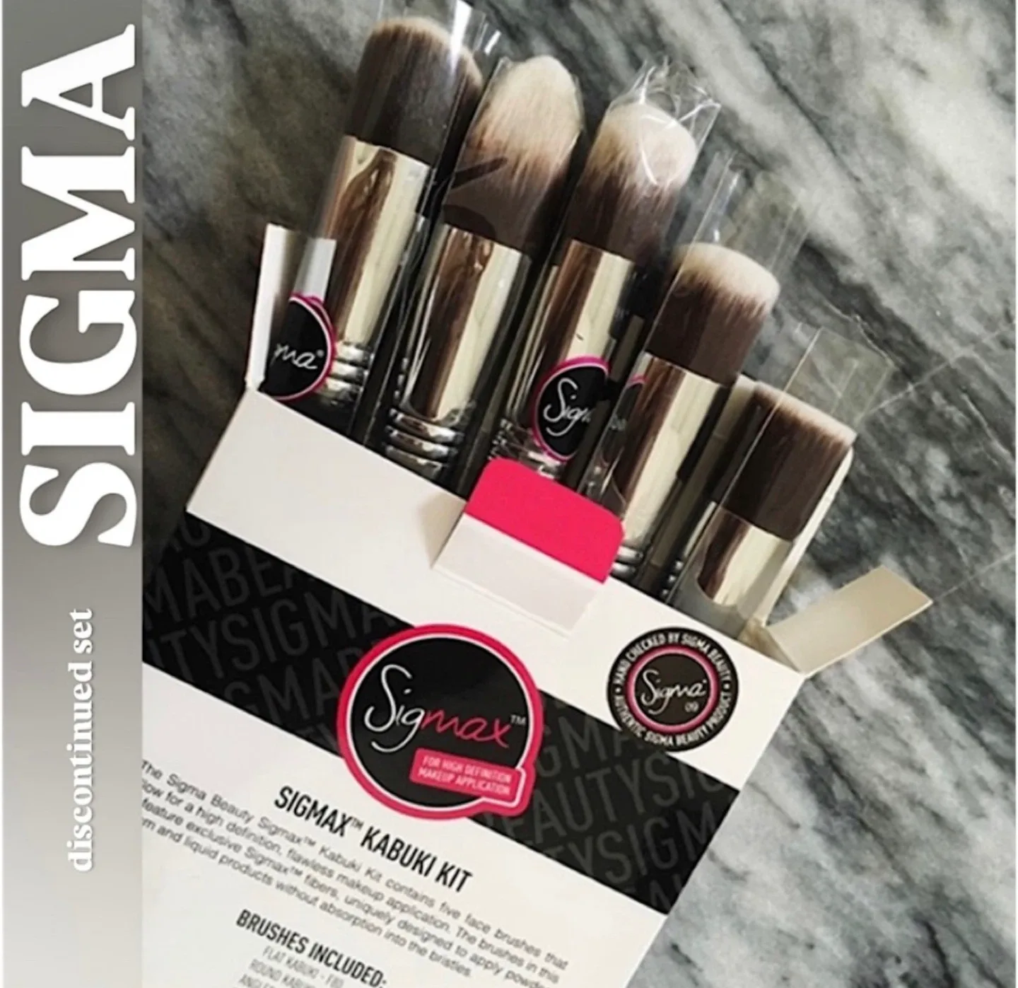 NEW! Discontinued SIGMA Sigmax Kabuki Face Makeup Brush Kit thumbnail