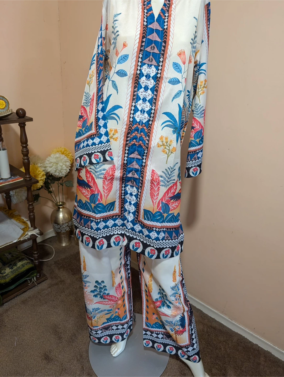 Floral Print Two-Piece Outfit