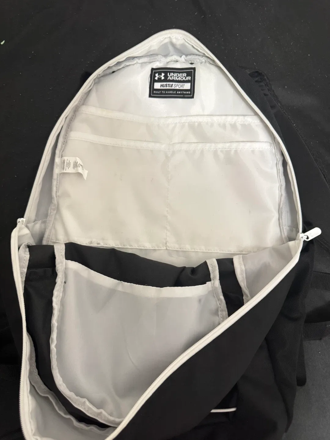 Under Armour Hustle Sport Backpack - Black with ball pockets image indicator(2)