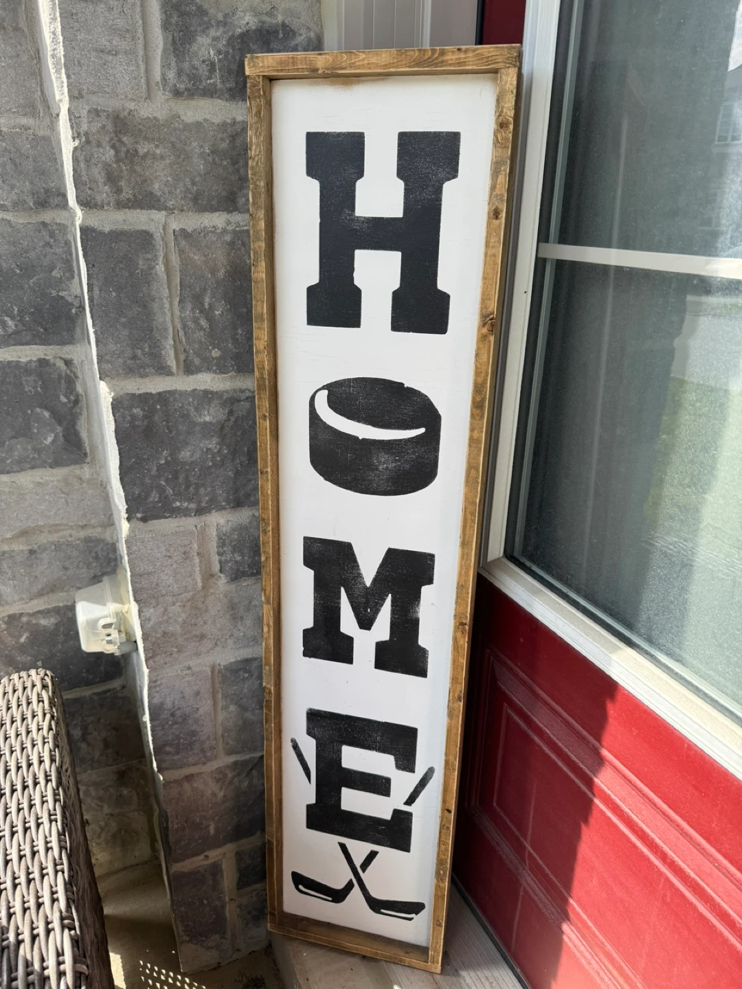 Wooden Porch Sign (Hockey themed)