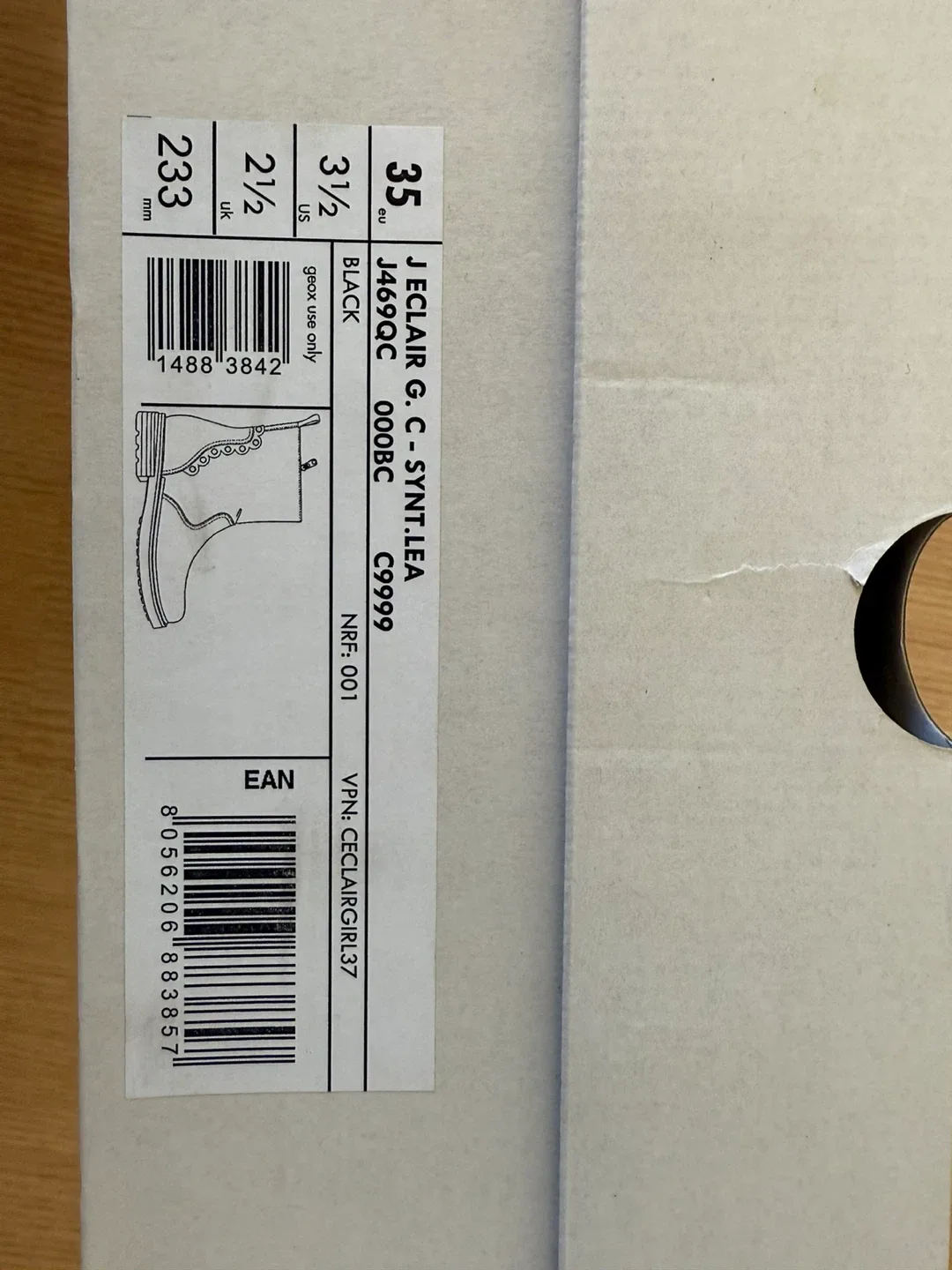 Geox J Eclair Black Boots - Size 3.5 (Kids) image indicator(4)